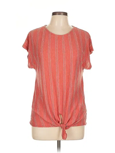 Pre-owned W5 Short Sleeve Top Orange Keyhole Neckline Tops