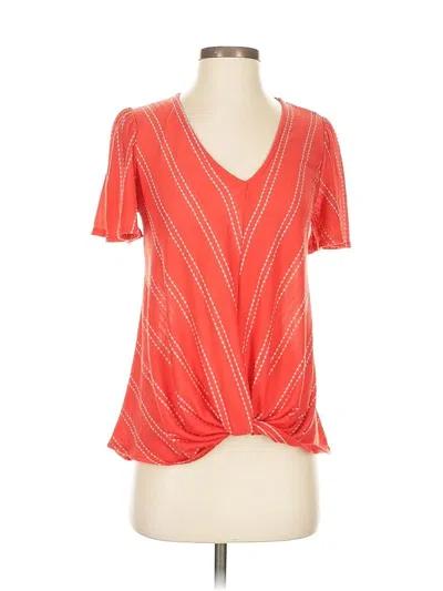 Pre-owned W5 Short Sleeve Top Orange V Neck Tops