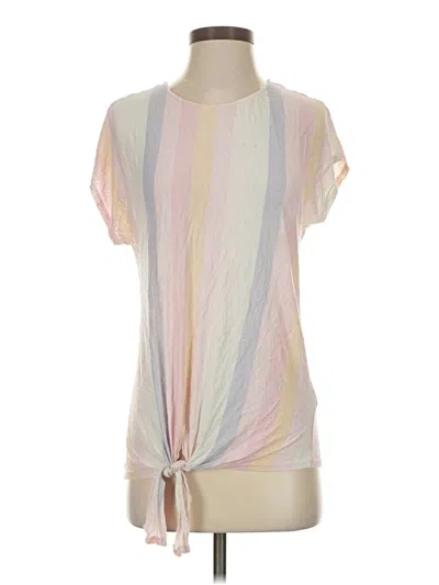 Pre-owned W5 Short Sleeve Top Pink Keyhole Neckline Tops