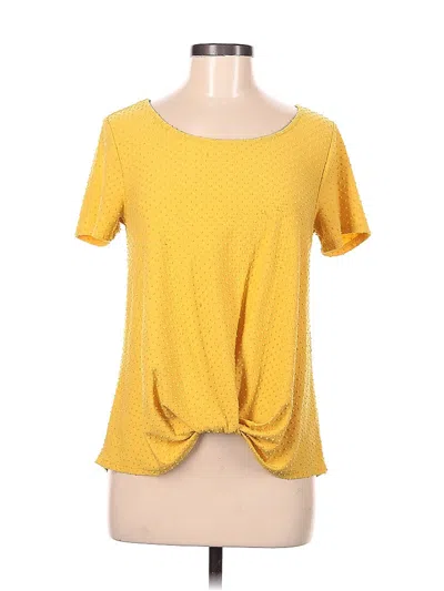 Pre-owned W5 Short Sleeve Top Yellow Scoop Neck Tops