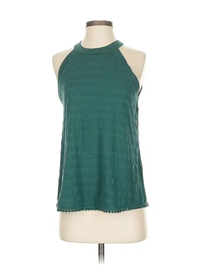 Pre-owned W5 Sleeveless Top Green Halter Neckline Tops