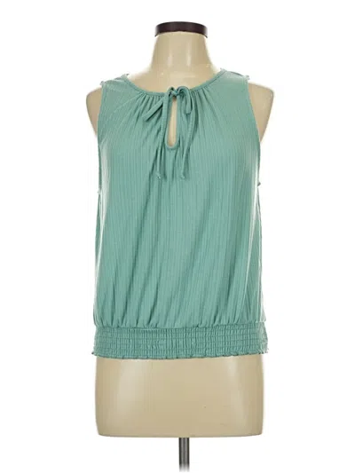 Pre-owned W5 Tank Top Teal Halter Neckline Tops In Blue
