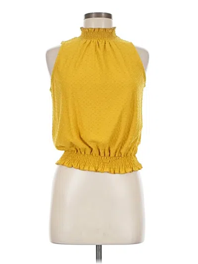 Pre-owned W5 Tank Top Yellow Halter Neckline Tops