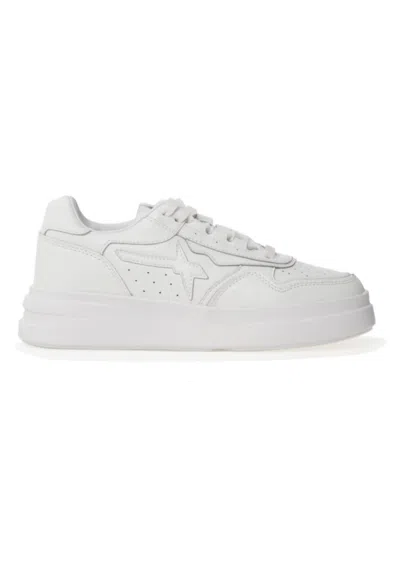 W6yz Leather And Suede Sneakers In White