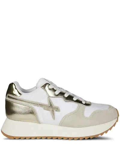 W6yz Leather Sneakers In Neutrals