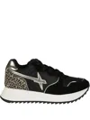 W6yz Leopard-print Sneakers In Black