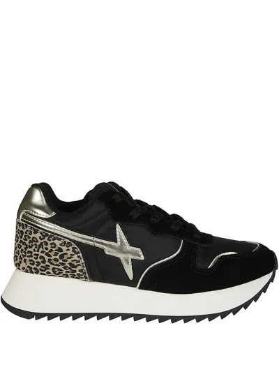 W6yz Leopard-print Sneakers In Black