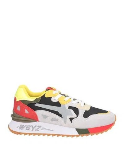 W6yz Man Sneakers Light Grey Size 8.5 Leather, Textile Fibers, Synthetic Fibers In Gray