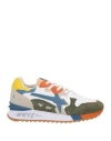 W6yz Man Sneakers White Size 8 Leather, Textile Fibers, Synthetic Fibers
