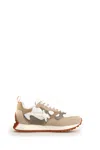 W6yz Luxe Suede And Technical Fabric Sneakers In Beige Chiari E Naturali