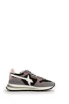W6yz Chic Animal Print Sneakers With Elevated Sole And Technical Fabric Blend In Grigio Neri E Grigi
