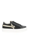 W6yz Woman Sneakers Black Size 5.5 Leather, Textile Fibers In Black