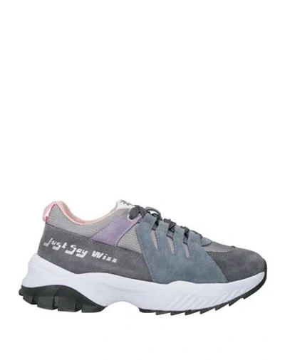 W6yz Woman Sneakers Purple Size 7 Leather, Textile Fibers In Gray