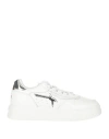 W6yz Woman Sneakers White Size 11 Soft Leather In White