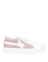 W6yz Woman Sneakers White Size 5.5 Leather In Pink