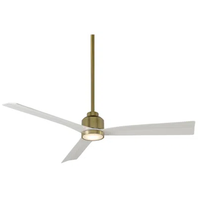 Wac 52"  Clean Damp Rated Led Soft Brass Ceiling Fan With Smart Control In Gray