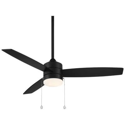 Wac 52"  Limited Atlantis Matte Black Led Ceiling Fan With Pull Chain