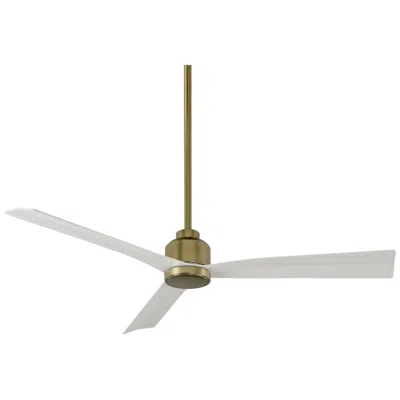 Wac 52"  White And Soft Brass Damp Rated Ceiling Fan With Remote