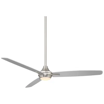 Wac 54"  Blitzen Brushed Nickel Led Damp Smart Ceiling Fan With Remote