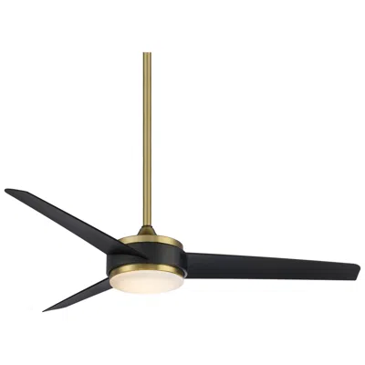 Wac 54"  Mod Damp Rated Led Black And Brass Smart Control Ceiling Fan