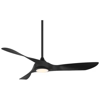 Wac 54"  Swirl Matte Black Led Light Wet Rated Smart Ceiling Fan