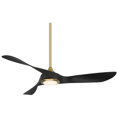 Wac 54"  Swirl Soft Brass And Black Led Wet Rated Smart Ceiling Fan