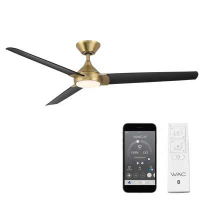 Wac 60"  Zelda Soft Brass Smart Outdoor Led Ceiling Fan