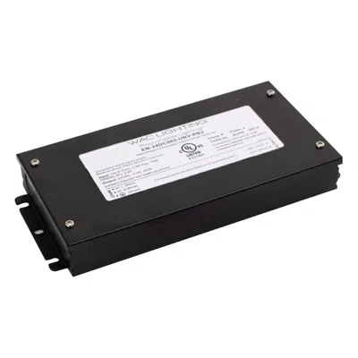 Wac 7 1/2" Wide Black 24vdc Enclosed Class 2 Power Supply