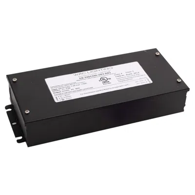 Wac 8 1/2" Wide Black 24vdc Enclosed Class 2 Power Supply