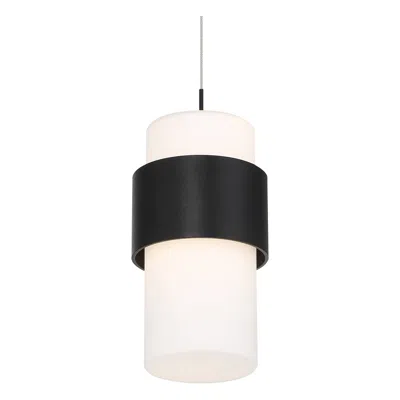 Wac Banded 5" Wide 1-light Black And White Modern Mini Pendant