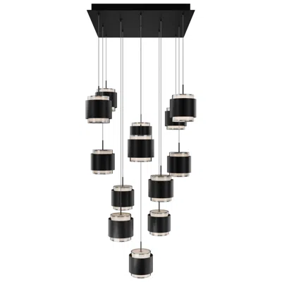 Wac Banded 5"h X 20"w 13-light Multi-light Pendant In Black