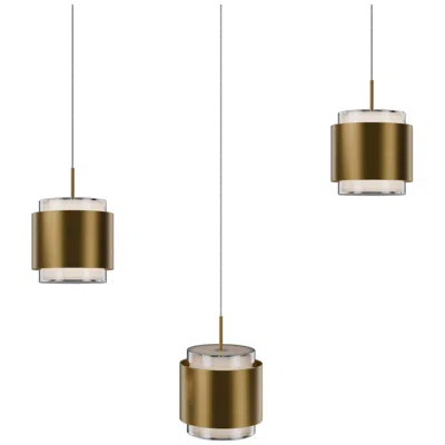 Wac Banded 5"h X 41.5"w 3-light Multi-light Pendant In Aged Brass