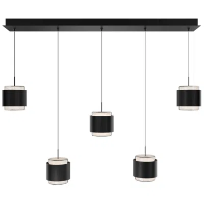 Wac Banded 5"h X 41.5"w 5-light Multi-light Pendant In Black