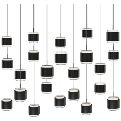 Wac Banded 5"h X 42"w 23-light Multi-light Pendant In Aged Brass