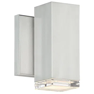 Wac Block 6" High Modern Brushed Aluminum Outdoor Led Wall Light