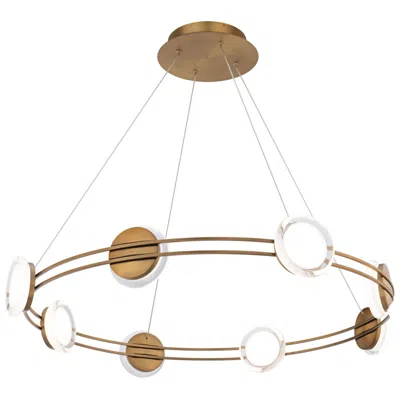 Wac Bracelet 4.5"h X 32.25"w 8-light Pendant In Aged Brass