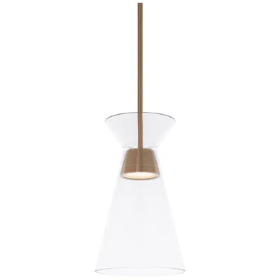 Wac Chandra 13.75"h X 7.88"w 1-light Mini Pendant In Aged Brass