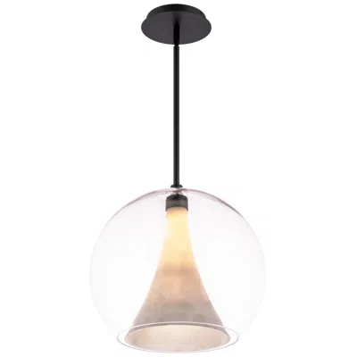 Wac Chantilly 14" Wide Black Led Pendant With Clear Glass