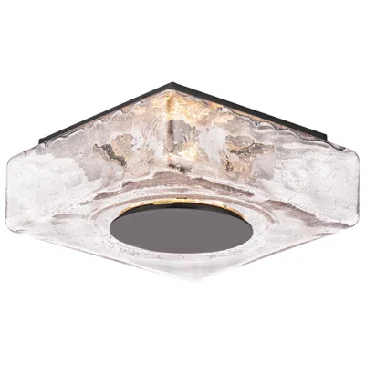 Wac Cuboid 4.38"h X 10"w 1-light Flush Mount In Black