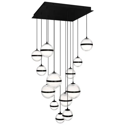 Wac Cyllindra 6.38"h X 5.88"w 13-light Multi-light Pendant In Black Chrome