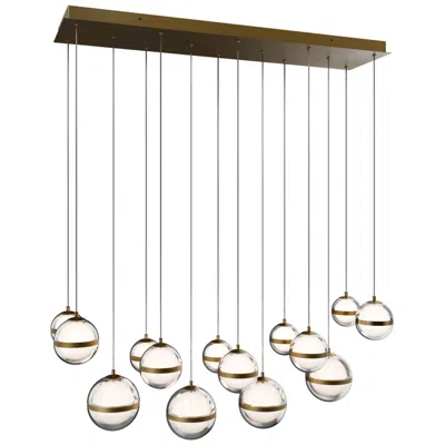 Wac Cyllindra 6.38"h X 5.88"w 14-light Multi-light Pendant In Aged Brass