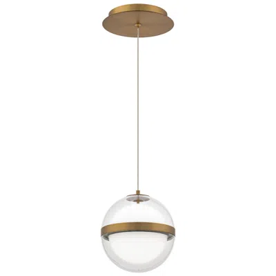 Wac Cyllindra 6.38"h X 5.88"w 1-light Mini-pendant In Aged Brass