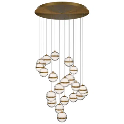 Wac Cyllindra 6.38"h X 5.88"w 21-light Multi-light Pendant In Aged Brass