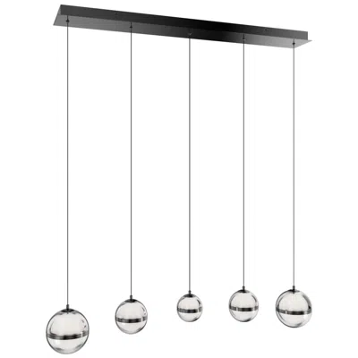 Wac Cyllindra 6.38"h X 5.88"w 5-light Multi-light Pendant In Black Chrome