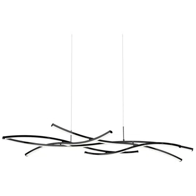 Wac Divergence 64" Wide Led Modern Linear Chandelier In Black