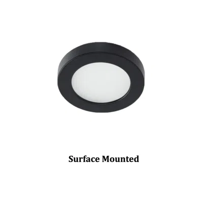 Wac Edge Lit 3"w Round Black Led Button Under Cabinet Light