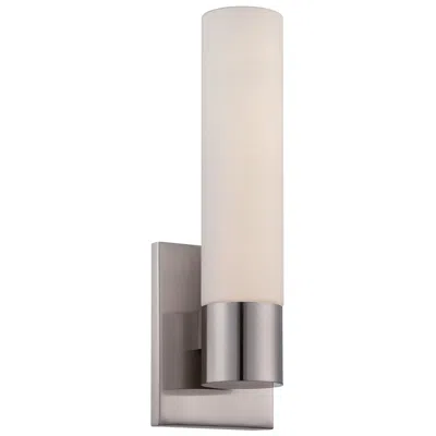 Wac Elemental 13" High Brushed Nickel Vertical Led Bath Sconce