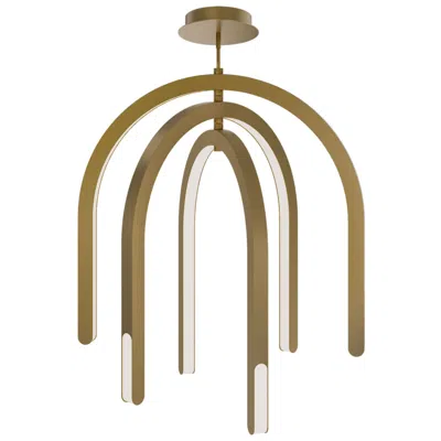 Wac Helmet 35.25"h X 30"w 3-light Pendant In Aged Brass