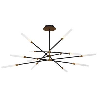 Wac Houdini 55 1/4"w Black Aged Brass 12-light Led Pendant