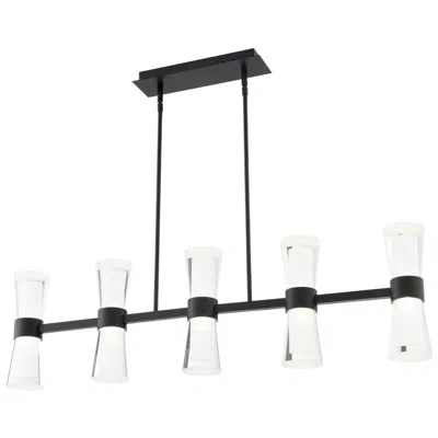 Wac Hourglass 10"h X 35.88"w 5-light Linear Pendant In Black